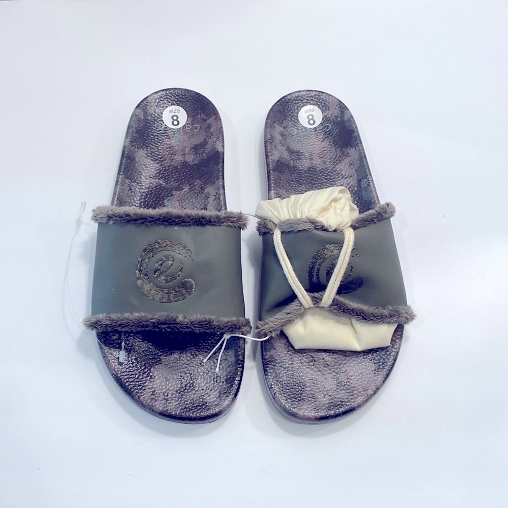 JOHNNY WAS CALME Space Camo Green Slides Size 8